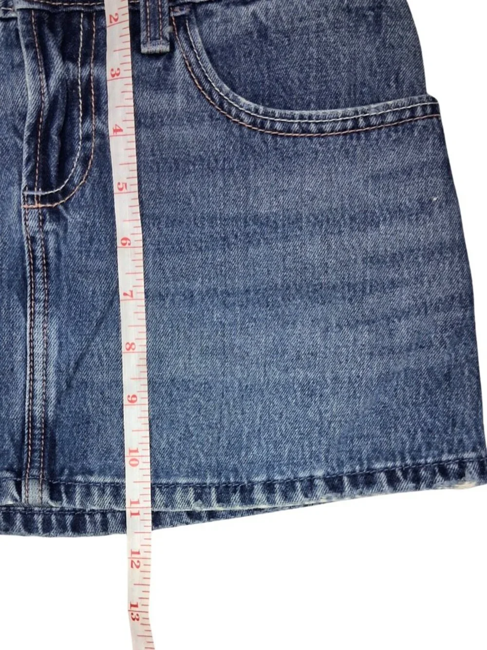 Hollister Denim Skort Women 00 Blue Jean Mini Skirt Built In Shorts Y2K Low Rise - Picture 9 of 10